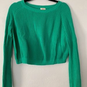 Green Knit cropped sweater